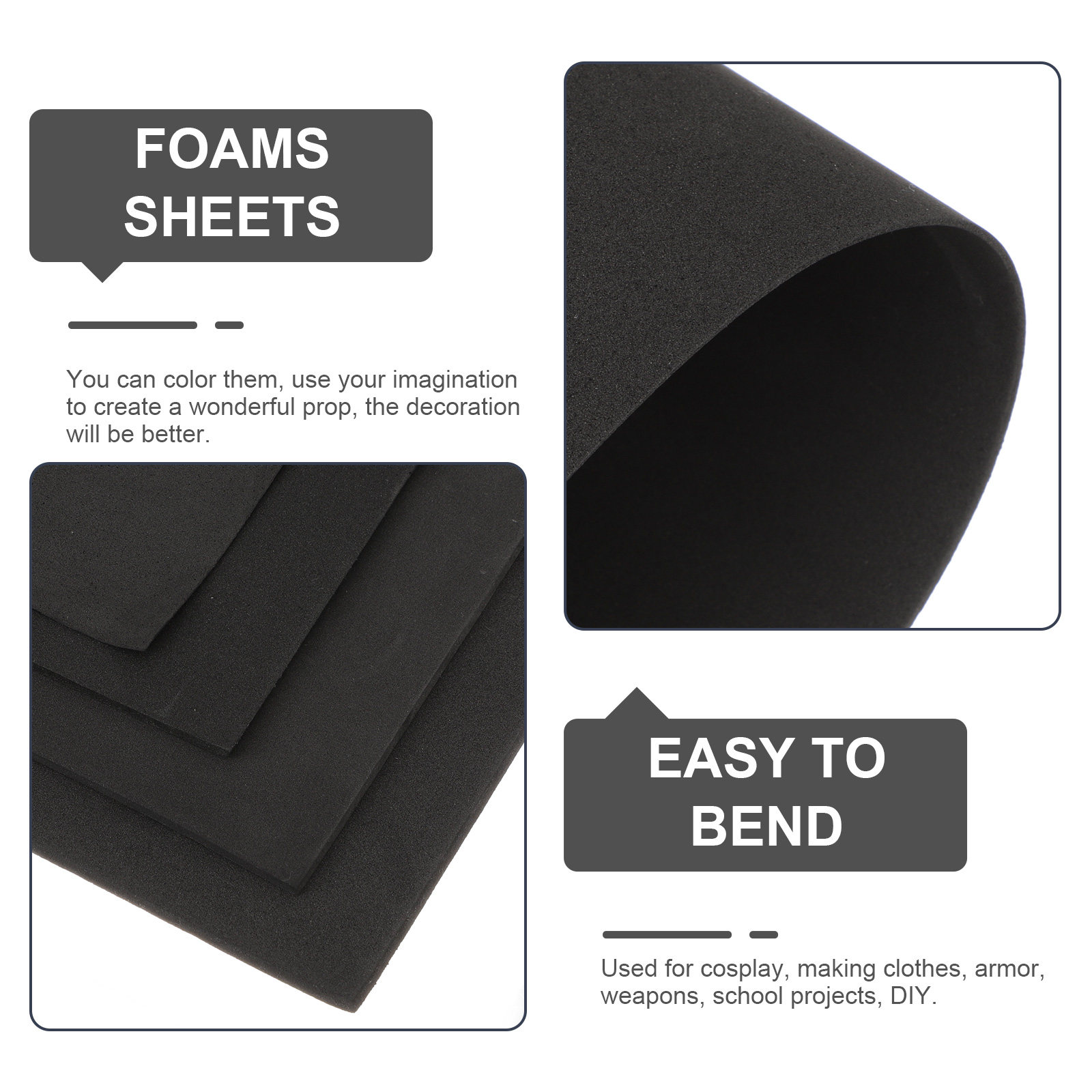 4Pcs Eva Foam Board Sheets DIY - огляд і ціна Cosplay Prop Foam Board